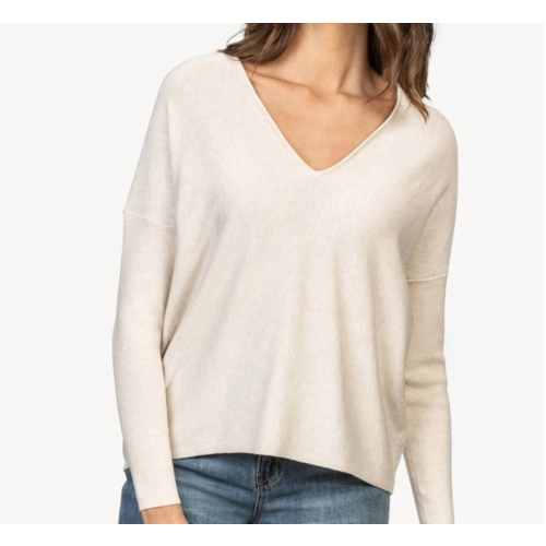 Lilla P Lilla P Double V Neck Swtr Magnolia Lilla P Lilla P Double V Neck Swtr Magnolia