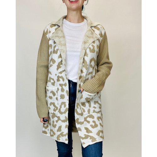 Mystree Mystree Crm/Tan Cardigan Mystree Mystree Crm/Tan Cardigan