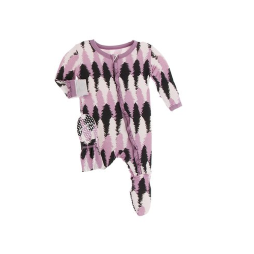 Kickee Pants Kickee Pants Classic Ruffle Footie Midnight Forestry Kickee Pants Kickee Pants Classic Ruffle Footie Midnight Forestry