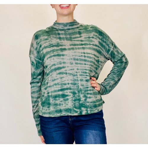 RED HAUTE Red Haute Split Back Mock Neck Hunter RED HAUTE Red Haute Split Back Mock Neck Hunter