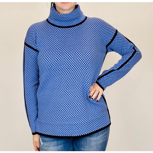 Elena Wang Blue Turtleneck Elena Wang Blue Turtleneck