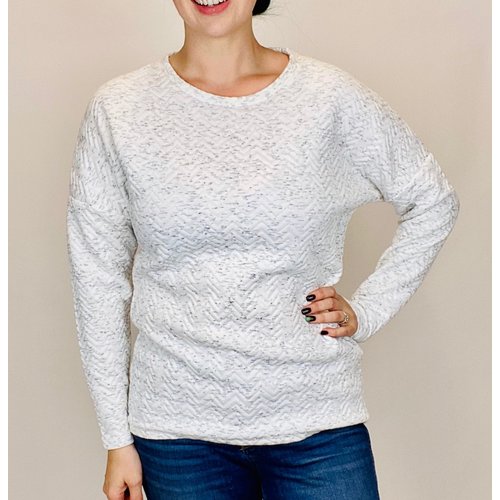 Soya Concept Ladies Knitted Top Chev Off White Combo Soya Concept Ladies Knitted Top Chev Off White Combo