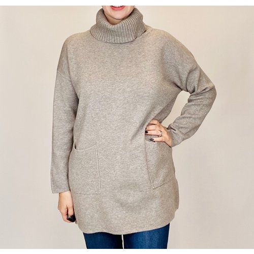 M Made in Italy Taupe Turtle Sweater M Made in Italy Taupe Turtle Sweater