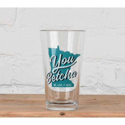 Sota Clothing Sota You Betcha Pint Glass Clear/Teal Sota Clothing Sota You Betcha Pint Glass Clear/Teal
