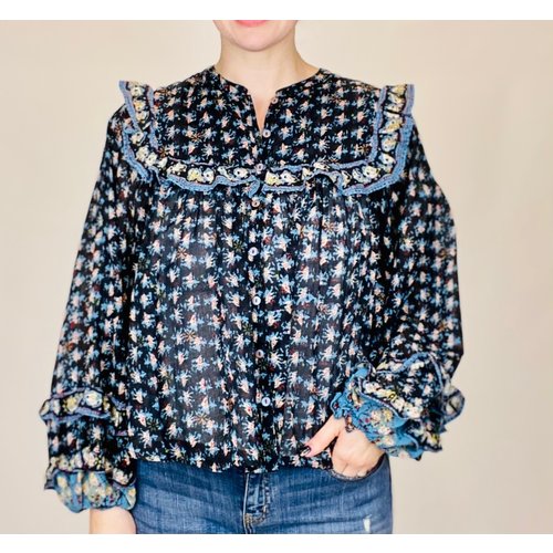 free people Free People Jenna Printed Blouse NIGHT free people Free People Jenna Printed Blouse NIGHT