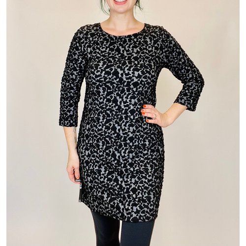 Isle Shift Dress WAFFLE BLACK/GREY Isle Shift Dress WAFFLE BLACK/GREY