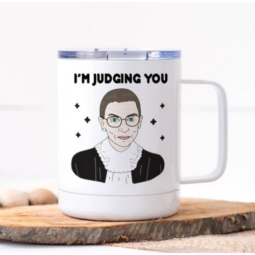 calm down caren I'm Judging You RBG Stainless Travel Mug calm down caren I'm Judging You RBG Stainless Travel Mug