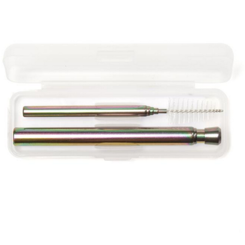 Kikkerland Kikkerland Iridescent Travel Straw Set Kikkerland Kikkerland Iridescent Travel Straw Set