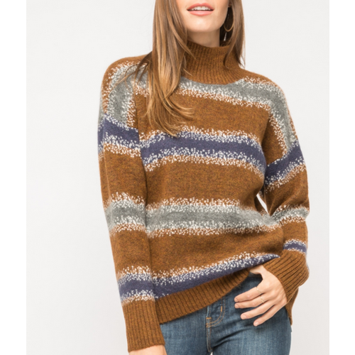 Mystree Mystree Colorblock Turt Brn/Nvy Swtr Mystree Mystree Colorblock Turt Brn/Nvy Swtr