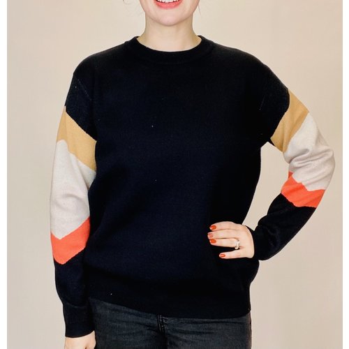 THML THML BK Colorblock Sleeve Swtr THML THML BK Colorblock Sleeve Swtr