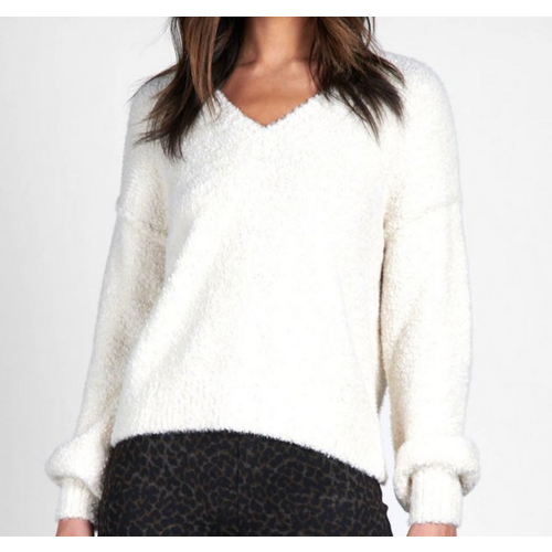 Sanctuary Sanctuary V Neck Cozy Swtr MILK Sanctuary Sanctuary V Neck Cozy Swtr MILK