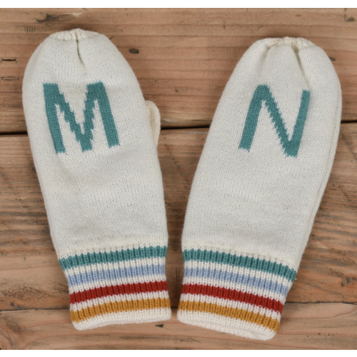 Sota Clothing Sota Candlewood Mittens Cream/Teal/Red Sota Clothing Sota Candlewood Mittens Cream/Teal/Red