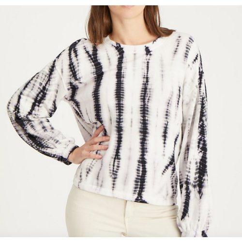 Sanctuary Sanctuary Perfect Sweatshirt Blk/Pur Tie Dye Sanctuary Sanctuary Perfect Sweatshirt Blk/Pur Tie Dye