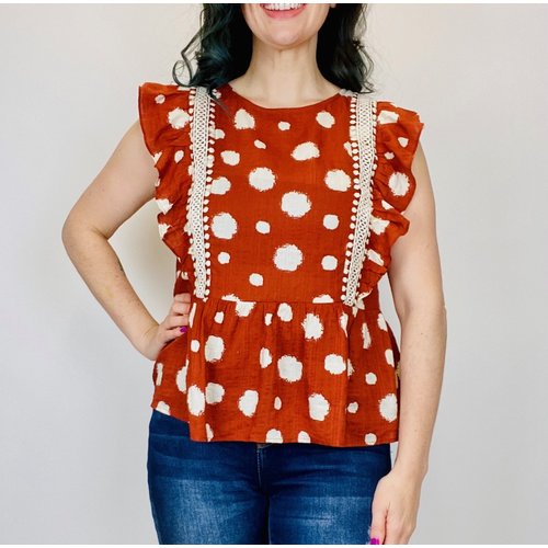 THML THML Spotted Flutter SS Top Rust THML THML Spotted Flutter SS Top Rust