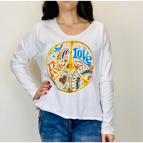 brand bazaar Brand Bazar Peace Love Top White brand bazaar Brand Bazar Peace Love Top White