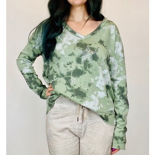 brand bazaar Brand Bazaar Multi Stars Top Khaki Green brand bazaar Brand Bazaar Multi Stars Top Khaki Green