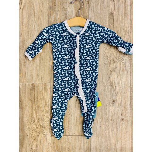 Kickee Pants Kickee Pants Print Ruffle Footie Zipper Jade Running Buffalo Kickee Pants Kickee Pants Print Ruffle Footie Zipper Jade Running Buffalo
