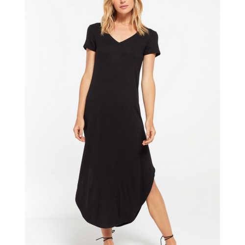 Z Supply Z Supply Reverie Rib Dress Blk Z Supply Z Supply Reverie Rib Dress Blk