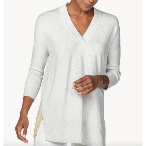 Lilla P Lilla P V Neck Tunic Swtr Silv Cloud Lilla P Lilla P V Neck Tunic Swtr Silv Cloud