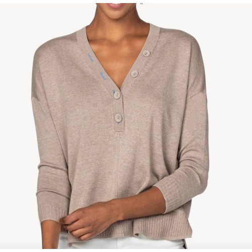 Lilla P Lilla P Button Henley Flax Lilla P Lilla P Button Henley Flax