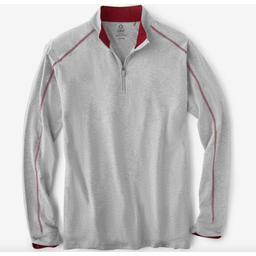 TASC Tasc Carrollton 1/4 Zip Lt Hthr Gry/Pat Red TASC Tasc Carrollton 1/4 Zip Lt Hthr Gry/Pat Red