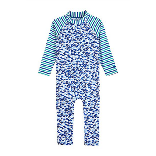 coolibar Coolibar Baby Beach One Piece Swim MArlin Blue Fish 03704 coolibar Coolibar Baby Beach One Piece Swim MArlin Blue Fish 03704