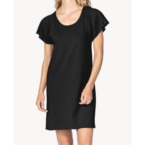 Lilla P Lilla P Rib Slv Shift Dress BLK Lilla P Lilla P Rib Slv Shift Dress BLK