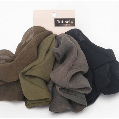 Kit-sch Crepe Scrunchies 5pc Moss Kit-sch Crepe Scrunchies 5pc Moss