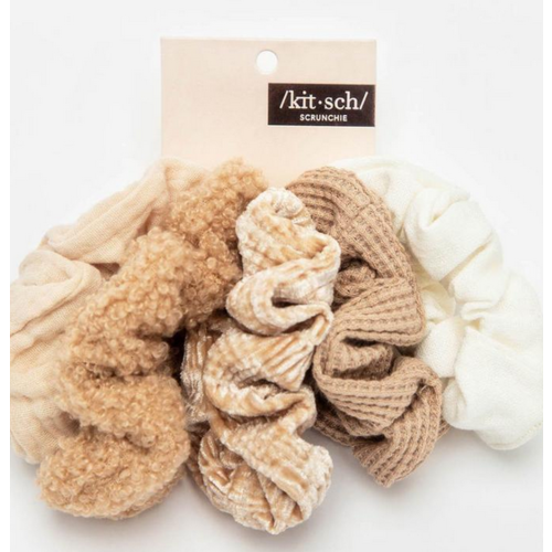 Kit-sch Assort Text Scrunchies Sand Kit-sch Assort Text Scrunchies Sand