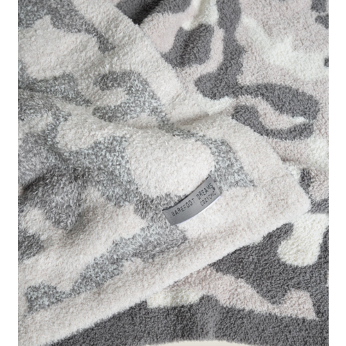 Barefoot Dreams Cozy Chic Camo Throw Stone Barefoot Dreams Cozy Chic Camo Throw Stone