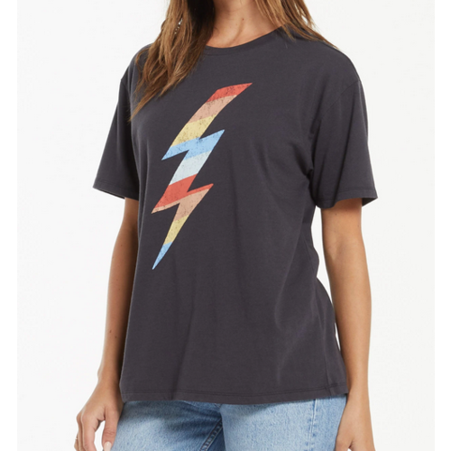 Z Supply Z Supply Bolt BF Tee Washed Blk