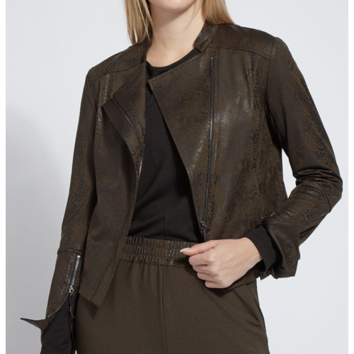 Lysse Lysse Deep Olive Snake Jacket Lysse Lysse Deep Olive Snake Jacket