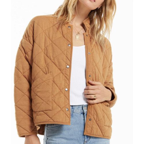 Z Supply Z Supply Maya Quilted Jkt Camel Brown Z Supply Z Supply Maya Quilted Jkt Camel Brown