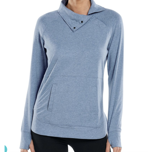 coolibar Coolibar Seabreeze Funnel Neck Top Light Blue coolibar Coolibar Seabreeze Funnel Neck Top Light Blue