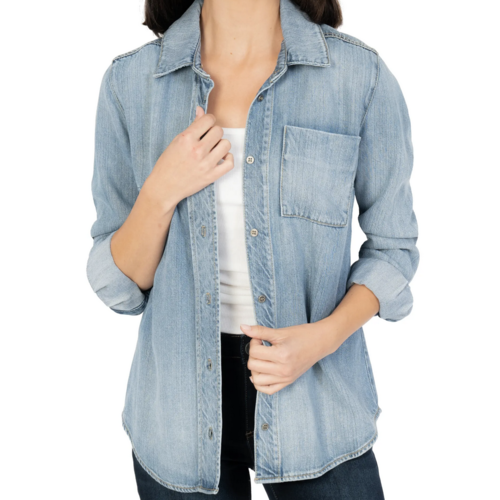 Kut Kut Grace Fitted Collar Shirt-FRT LT LongSLV Wishful Kut Kut Grace Fitted Collar Shirt-FRT LT LongSLV Wishful