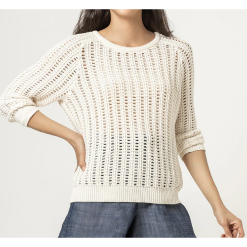 Lilla P Lilla P Open Stitch Raglan Ivory Lilla P Lilla P Open Stitch Raglan Ivory