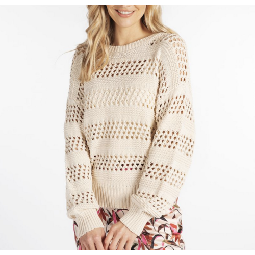 Esqualo Esqualo Light Sand Open Knit Sweater Esqualo Esqualo Light Sand Open Knit Sweater