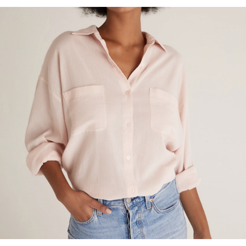 Z Supply Z Supply Lalo Button Up Top Pink Sky Z Supply Z Supply Lalo Button Up Top Pink Sky