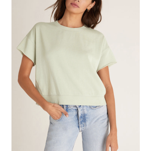 Z Supply Z Supply Adah Fleece Short Sleeve Stop SSG Z Supply Z Supply Adah Fleece Short Sleeve Stop SSG