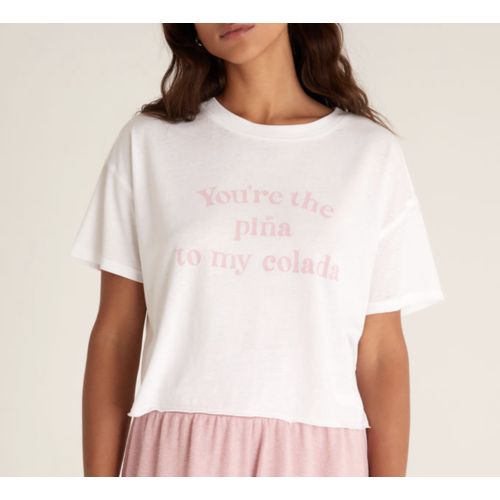 Z Supply Z Supply Vintage Pina Colada Sleep Tee WHT Z Supply Z Supply Vintage Pina Colada Sleep Tee WHT