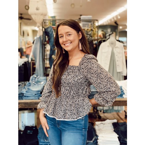 THML THML Smocked Print Top THML THML Smocked Print Top