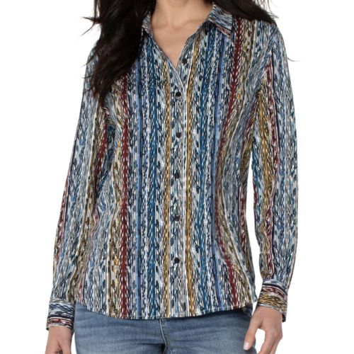 Liverpool Liverpool Button Up Woven Blouse ARR Liverpool Liverpool Button Up Woven Blouse ARR