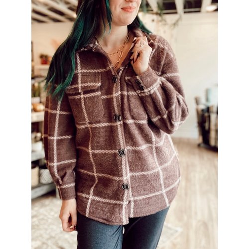 Z Supply Z Supply Plaid Tucker JKT ESPRESSO Z Supply Z Supply Plaid Tucker JKT ESPRESSO
