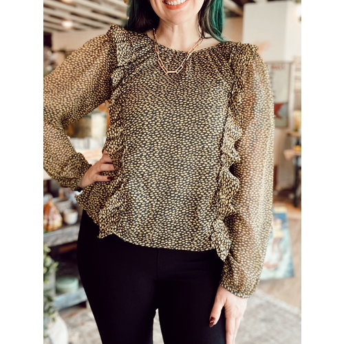 wild pony Wild Pony Ruffle Front Blouse wild pony Wild Pony Ruffle Front Blouse