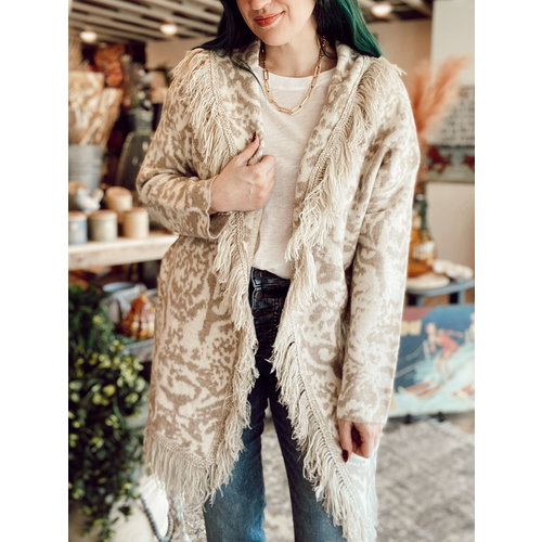 Esqualo Esqualo Biscut Fringe Cardi Esqualo Esqualo Biscut Fringe Cardi