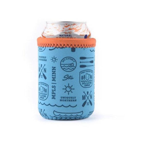 Sota Clothing Sota Crystal Beach Can Cooler Teal Print Sota Clothing Sota Crystal Beach Can Cooler Teal Print