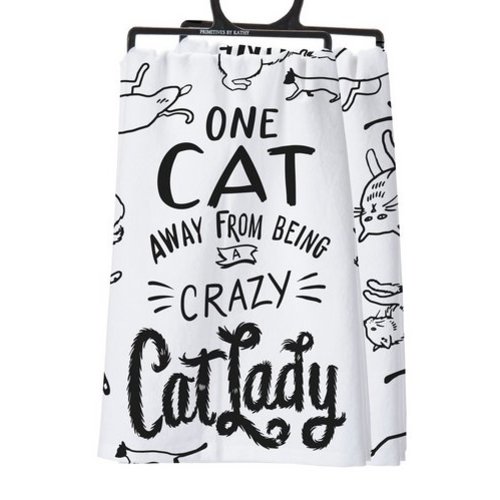 PRIMITIVES BY KATHY Primitives by Kathy Dish Towel- Cat Lady 29124 PRIMITIVES BY KATHY Primitives by Kathy Dish Towel- Cat Lady 29124
