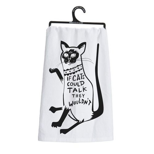 PRIMITIVES BY KATHY Primitives Cats Could Talk Dish Towel PRIMITIVES BY KATHY Primitives Cats Could Talk Dish Towel