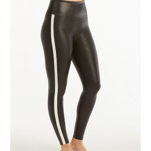 Spanx Spanx Faux Leather Stripe Legging Blk/Wht Spanx Spanx Faux Leather Stripe Legging Blk/Wht