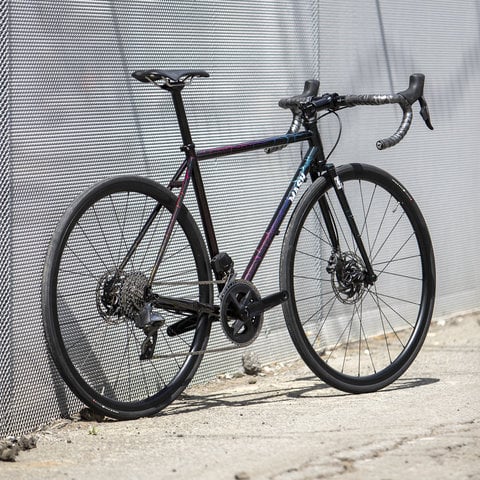 MASH Steel All-Road Frameset Black Rainbow Crackle